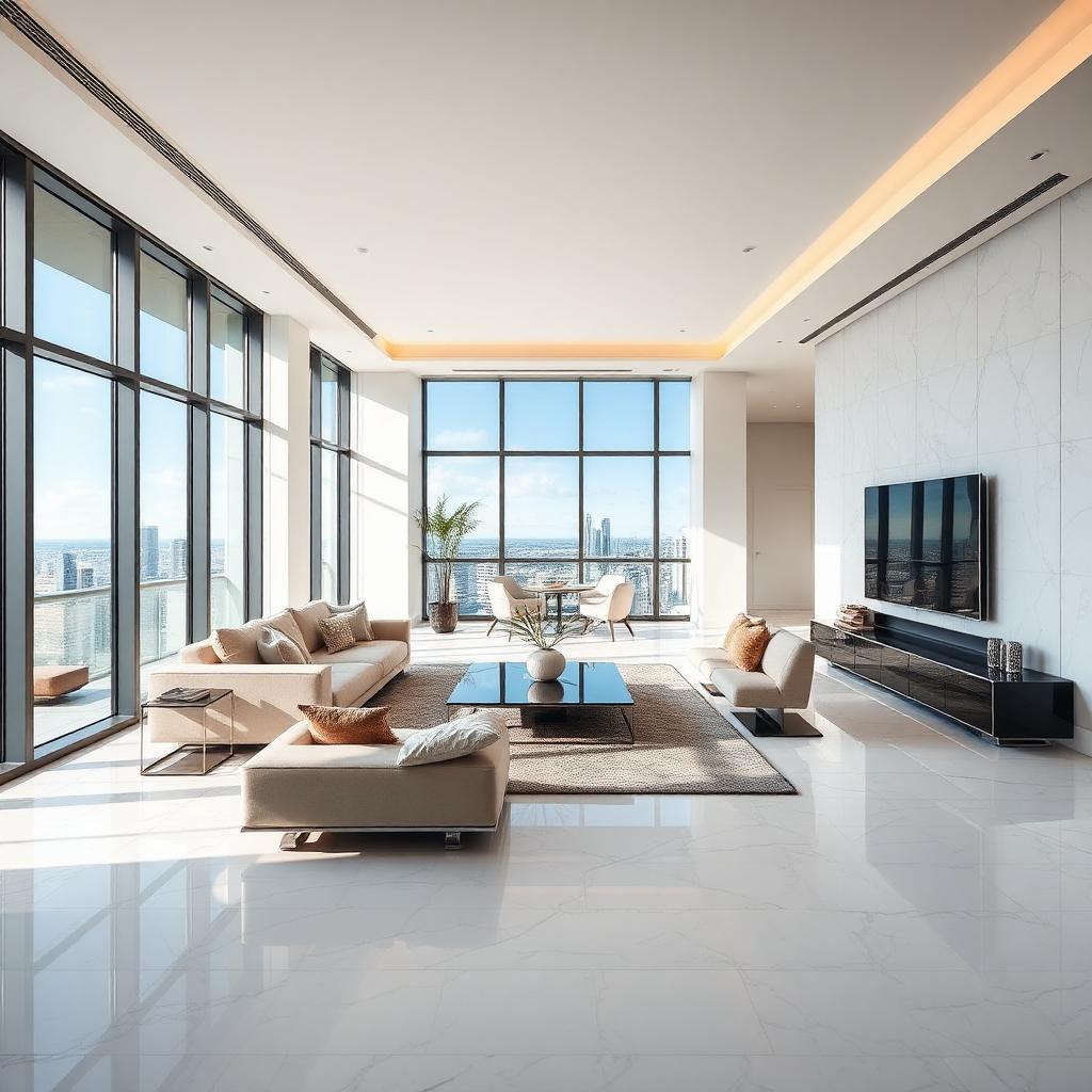Luxury penthouse living room in Miami